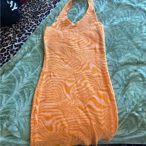 SHEIN Orange Halter Dress